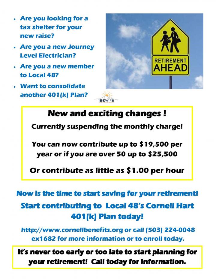 Start Contributing To Cornell Hart 401 K Ibew Local 48
