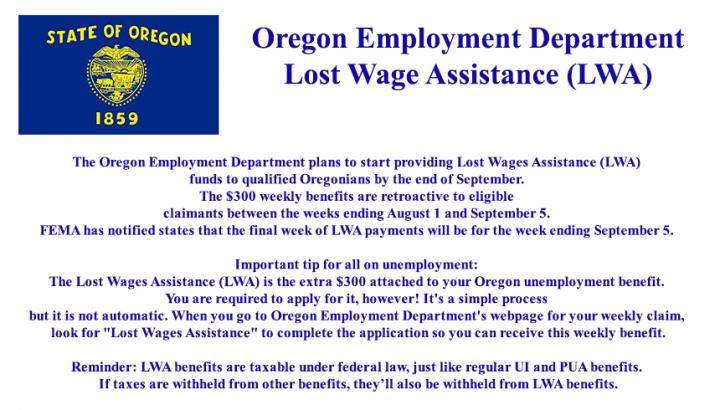 Oregon Unemployment - Lost Wage Assistance | IBEW Local 48