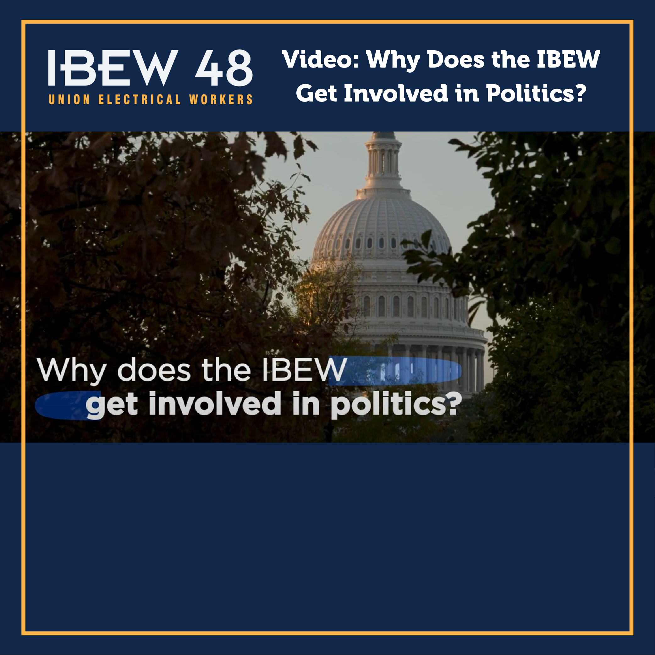 Video: Why Does the IBEW Get Involved in Politics? — IBEW Local 48 ...